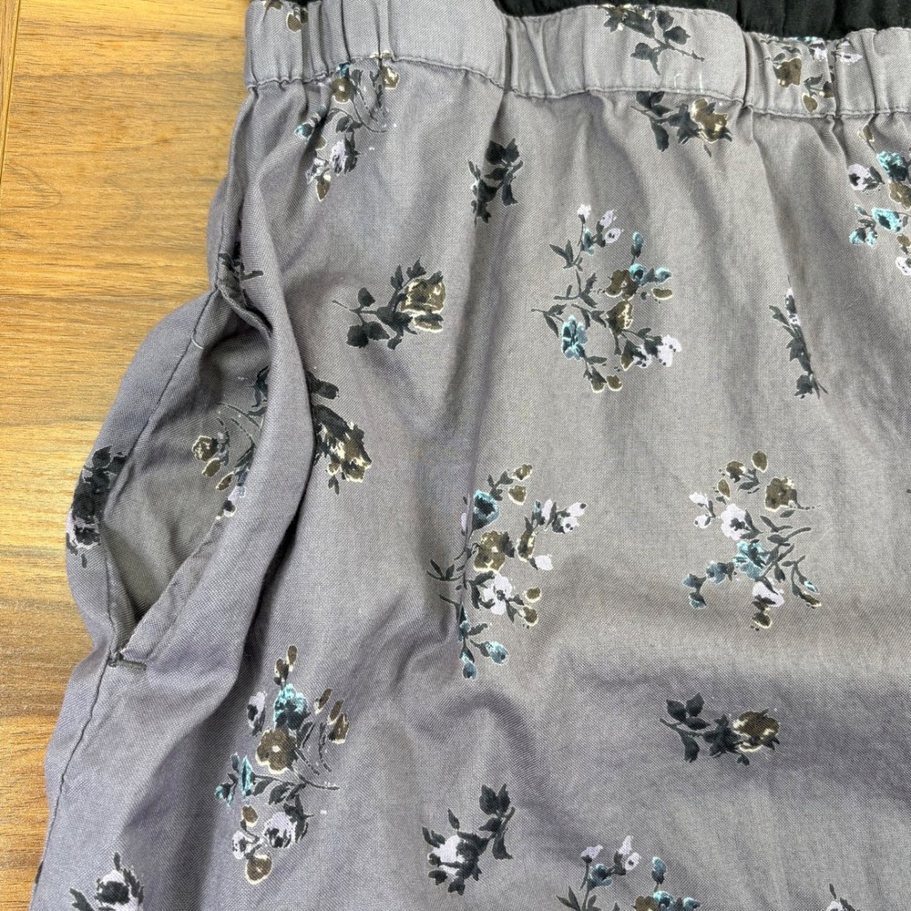 Hurley Black Top Floral Print Gray‎ Skirt Dress Cutout Back Slvless Womens Small - Picture 3 of 11